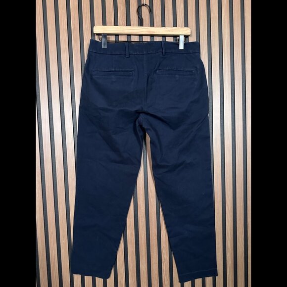 Abercrombie & Fitch Chino Pants 30 Womens Blue Navy Flat Front High Rise Stretch - Picture 2 of 8